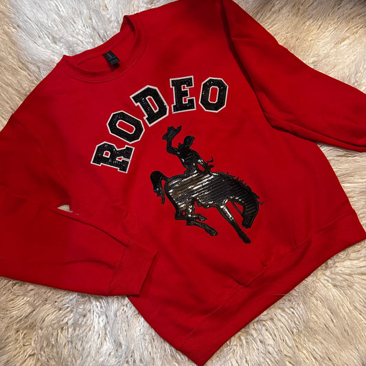 Red Sequin Bronc Sweatshirt