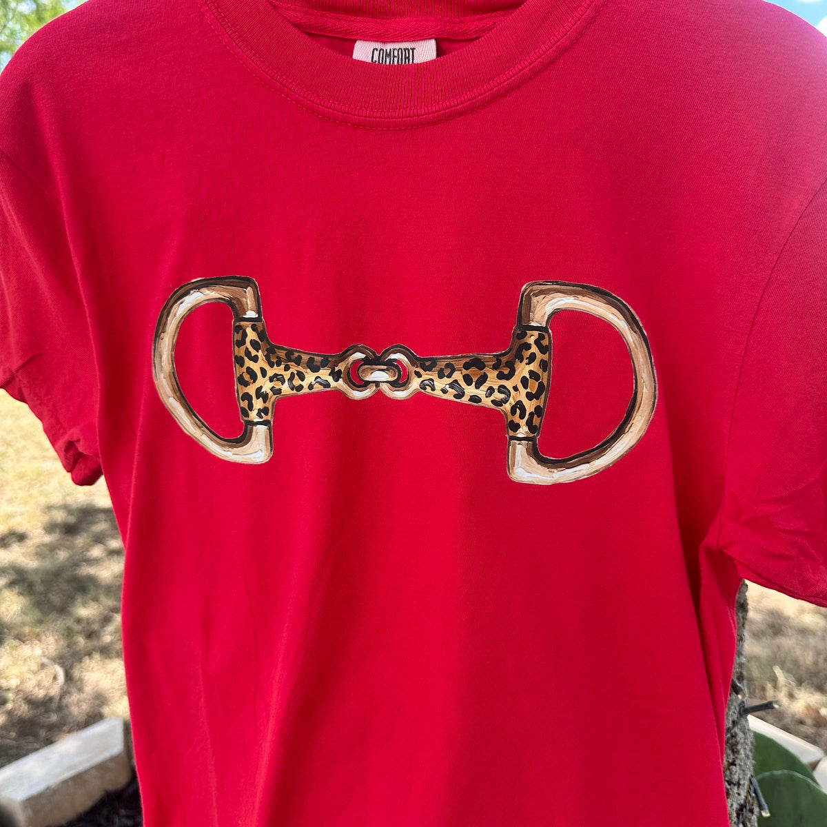 Leopard Bit Tee- Red