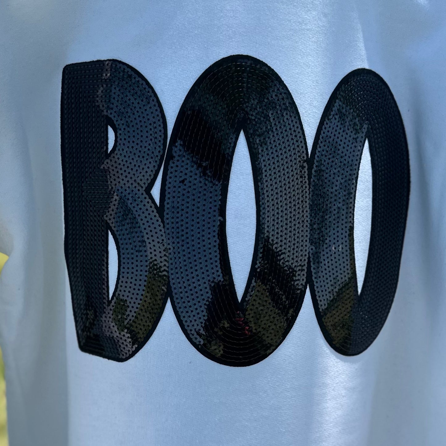 White Boo Sequin Sweatshirt