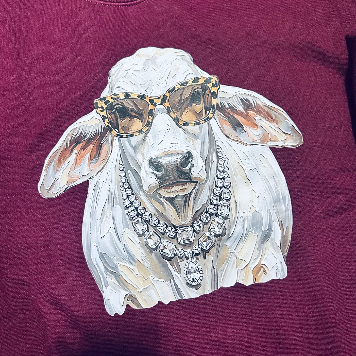Glam Brahman Heifer Maroon Sweatshirt