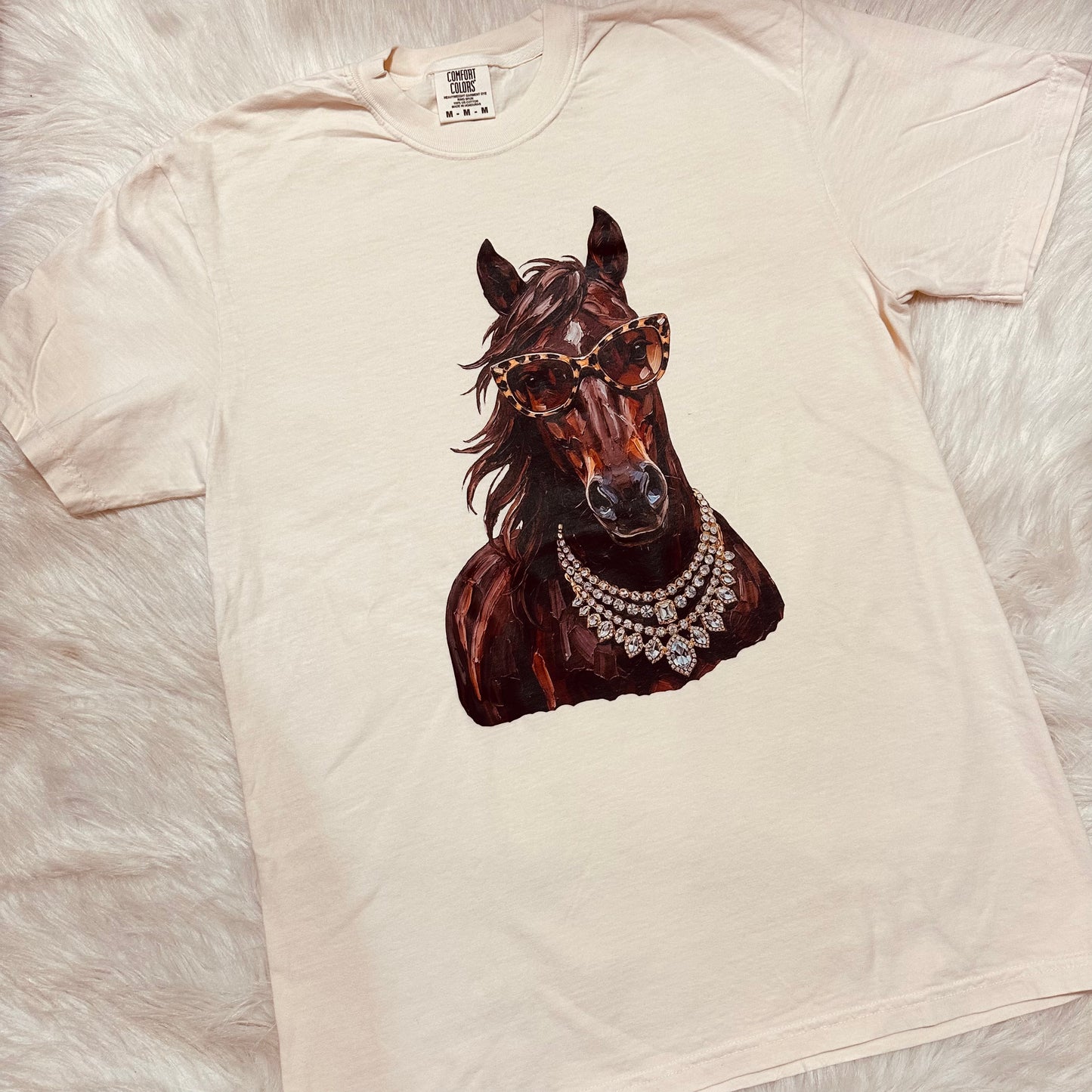 Glam Bay Horse Tee- Cream