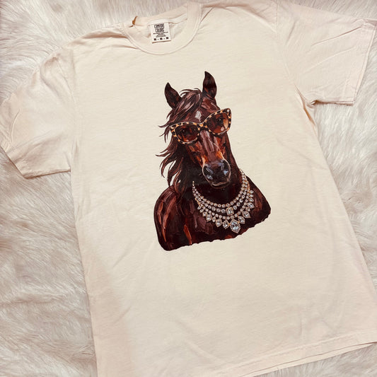 Glam Bay Horse Tee- Cream