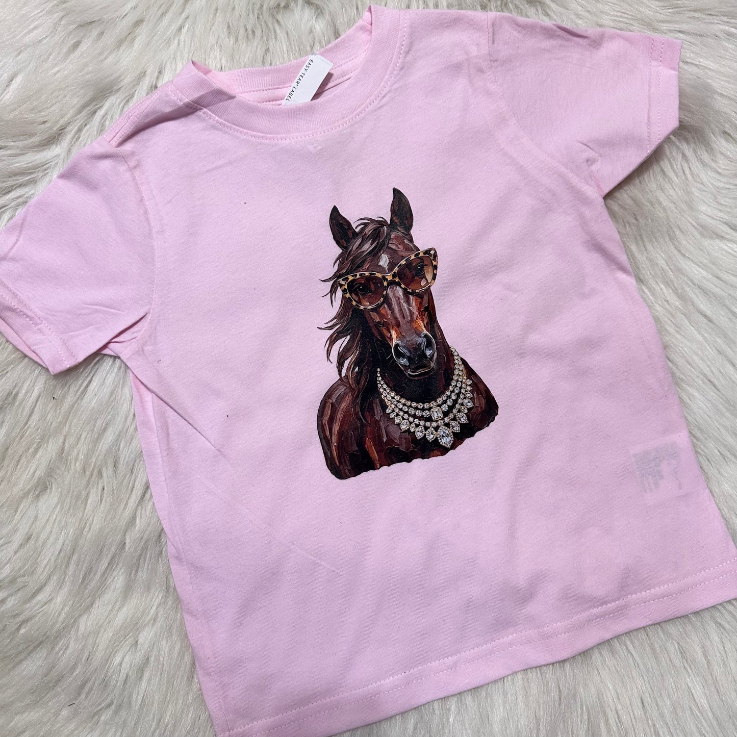 Toddler Glam Bay Horse Pink Tee