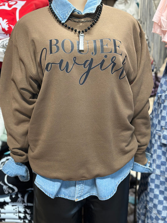 Brown Boujee Cowgirl Sweatshirt