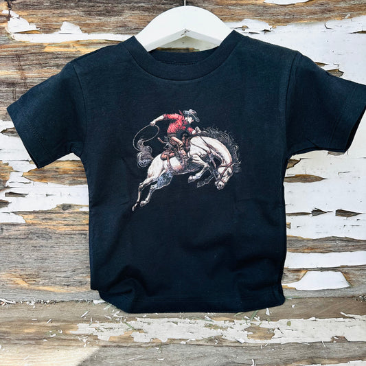 Bucking Horse Black Toddler Tee
