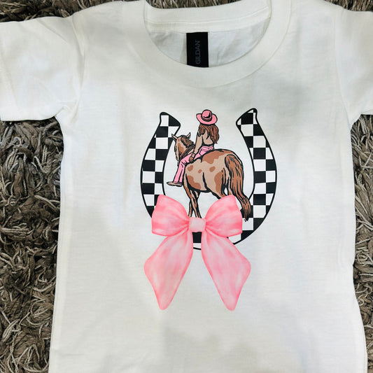 Pink Bow Cowgirl Toddler Tee