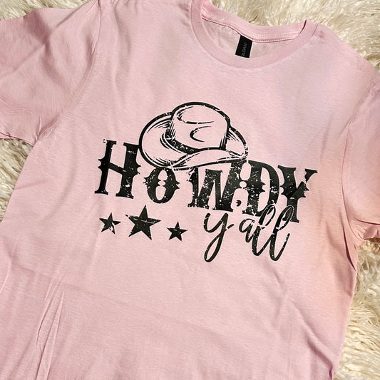 Pink Howdy Ya'll Tee